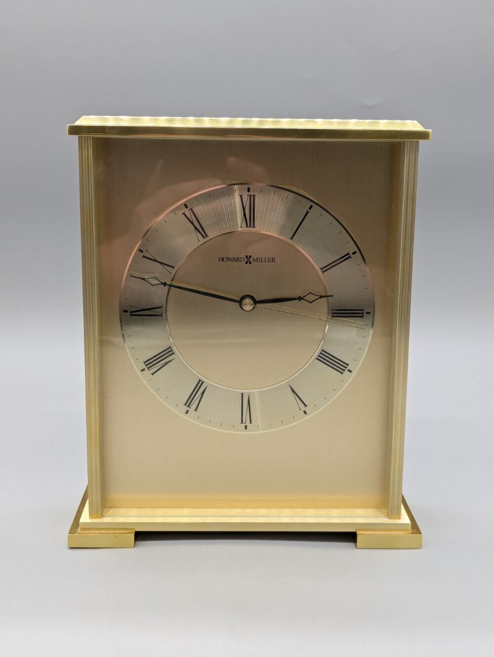 Howard Miller Exton 645-569 Brass Carriage Desk Shelf Mantel Clock Works Great
